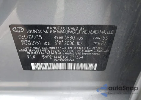 2016 Hyundai Elantra Se из США, поврежденный, VIN 5NPDH4AE1GH771334